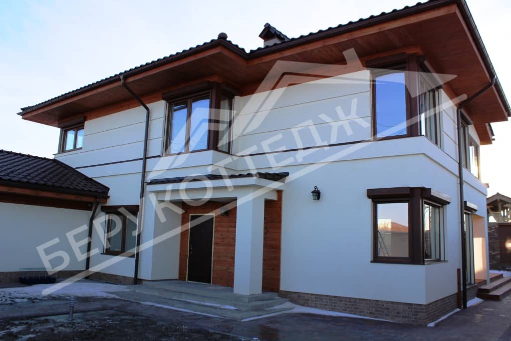 Двухэтажный монолитно-каркасный дом в Чеховском районе - фасад (2)