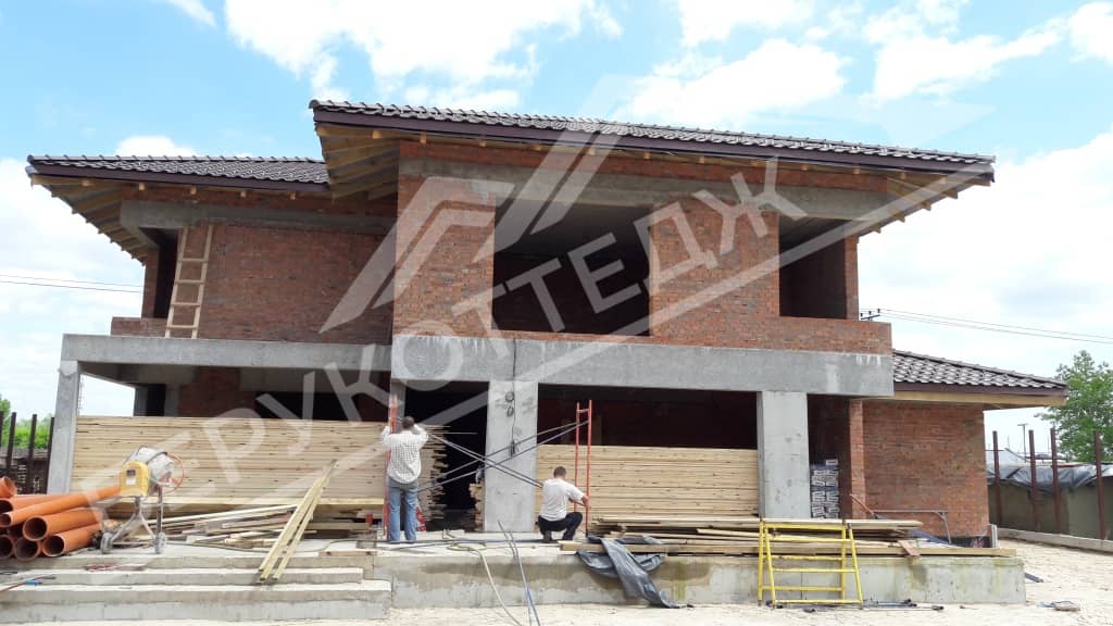 Кровля - двухэтажный монолитно-каркасный дом в Чеховском районе (3)